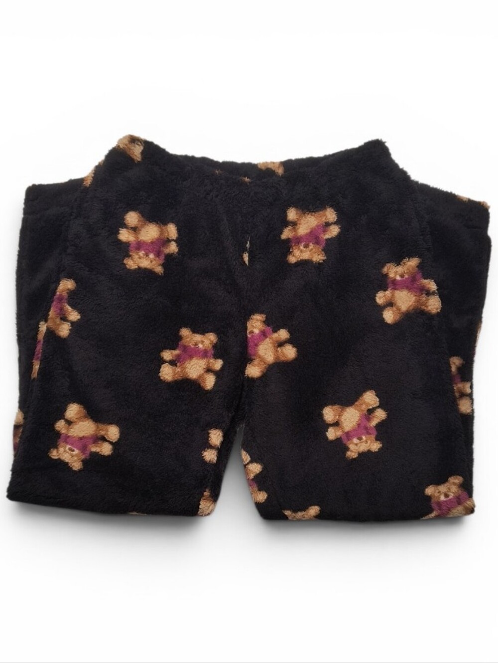 Joyspun Plush Black Teddy Bear Long Sleeve Top And Pants Pajama Set Size M - Picture 14 of 15